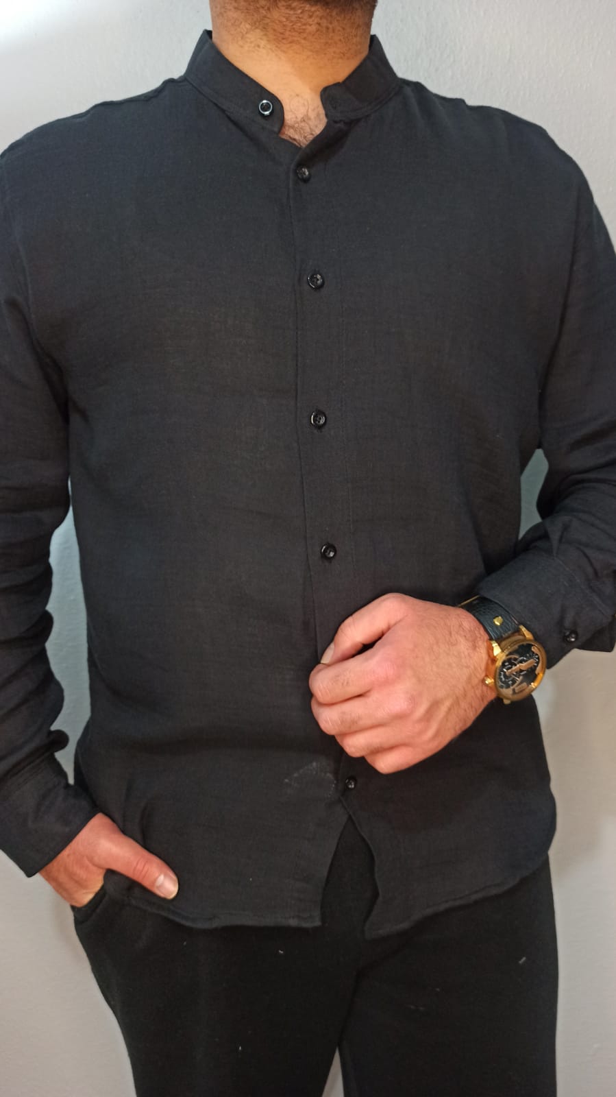 Keten Hakim Yaka Gömlek