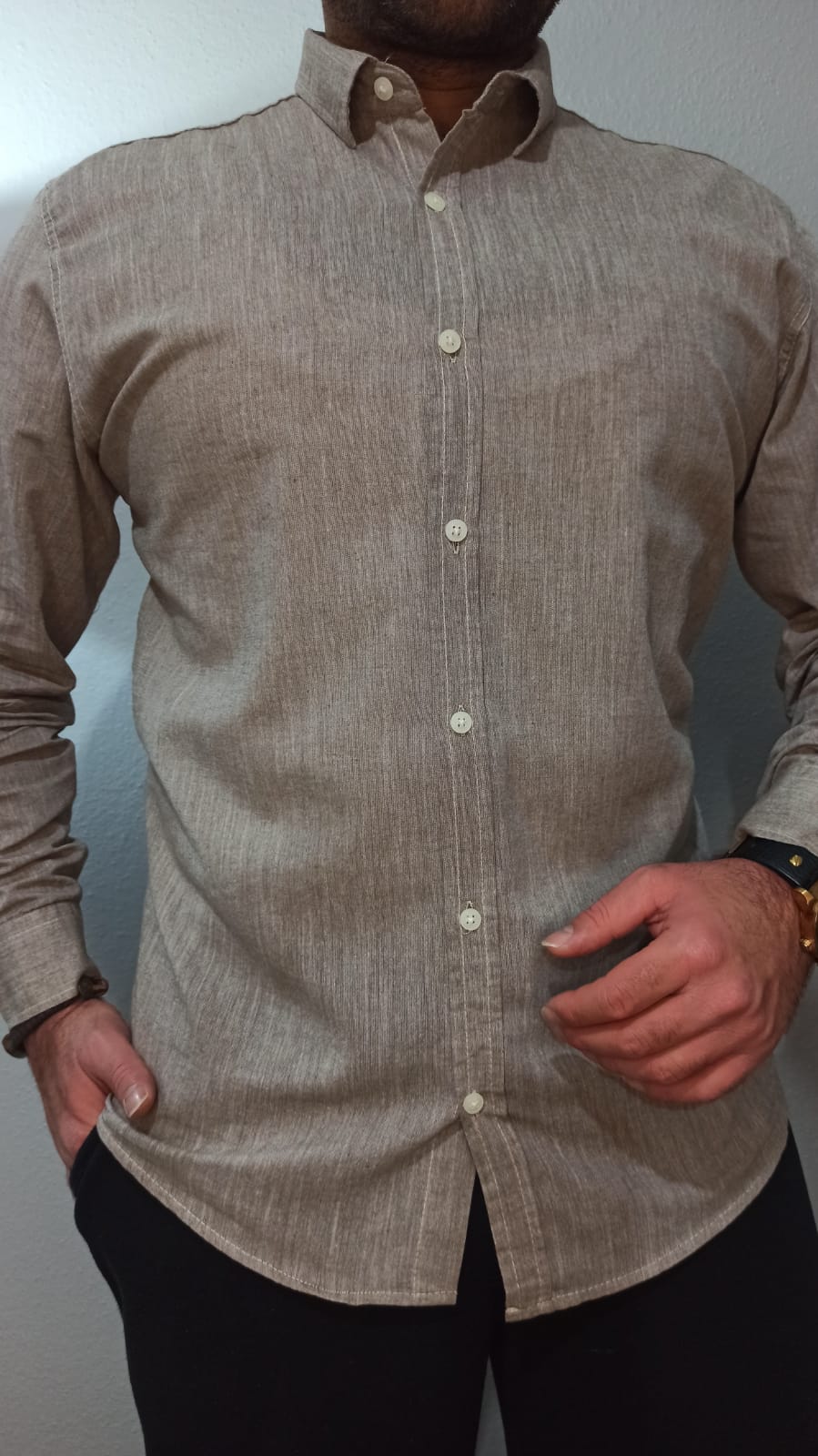 Keten Normal Yaka Gömlek