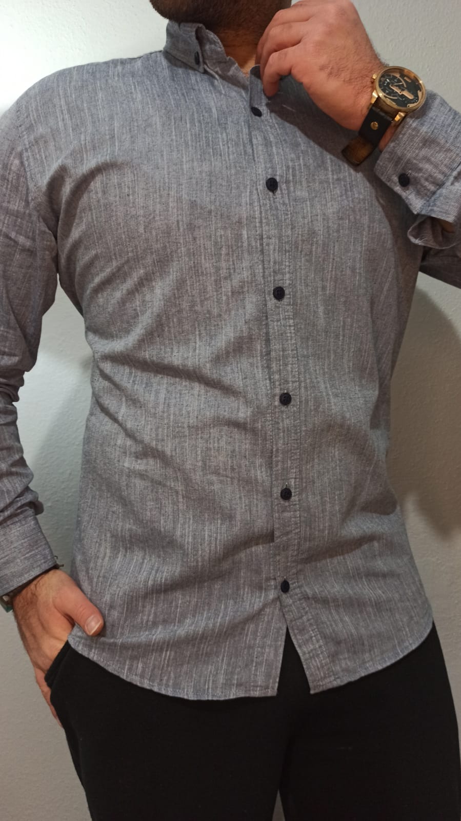 Keten Normal Yaka Gömlek