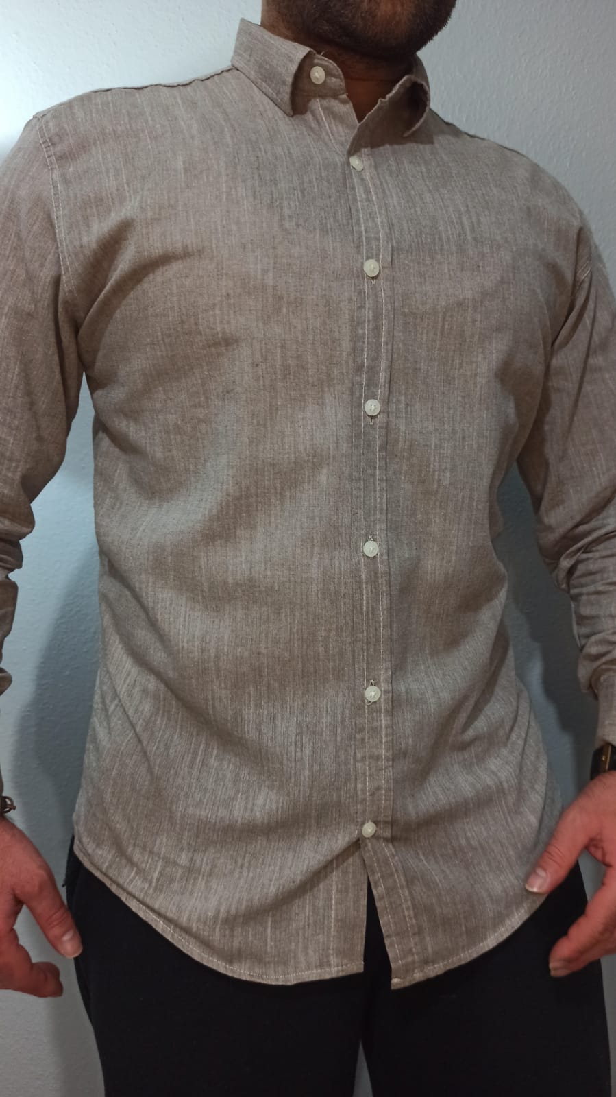 Keten Normal Yaka Gömlek